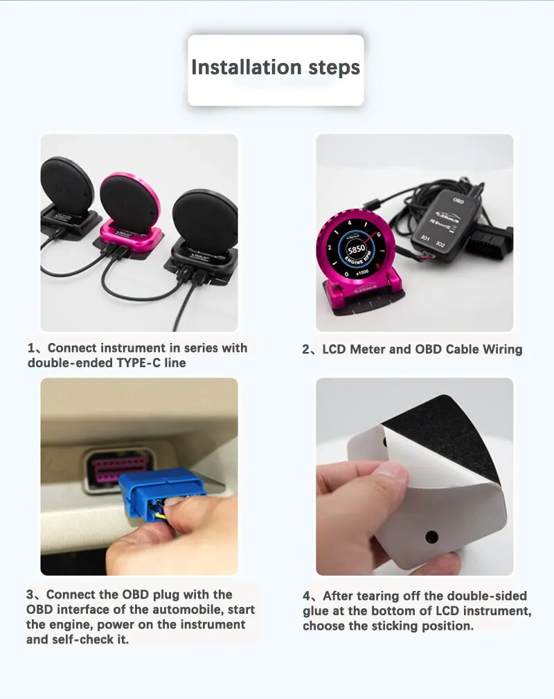I-Round LCD гоночный манометр на выбор 6 цветов 13 в 1 P & OBD об/мин турбо вода воздушное