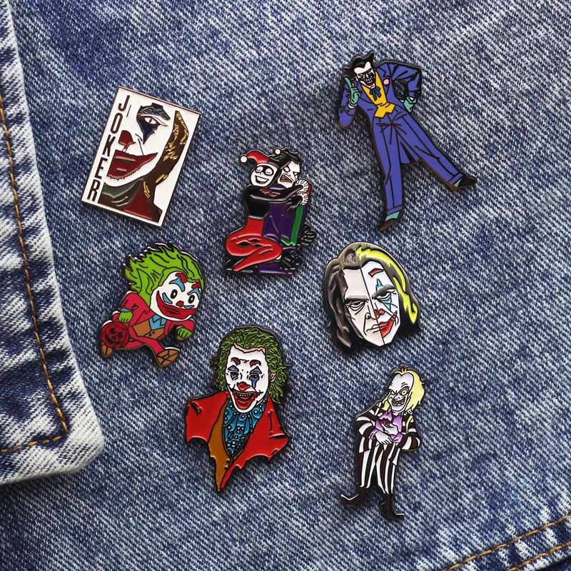 

Halloween Joker Enamel Pins Funny Jaquan Metal Cartoon Brooch Backpack Hat Bag Collar Lapel Badges Women Fashion Jewelry Gifts