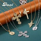 DAXI цепь колье крестики для женщин подвеска на шею ожерелье подвески цепочка женская на шею бижутерия для женщин цепочки цепи Золотая цепочка, крестообразное ожерелье для женщин многослойное ожерелье