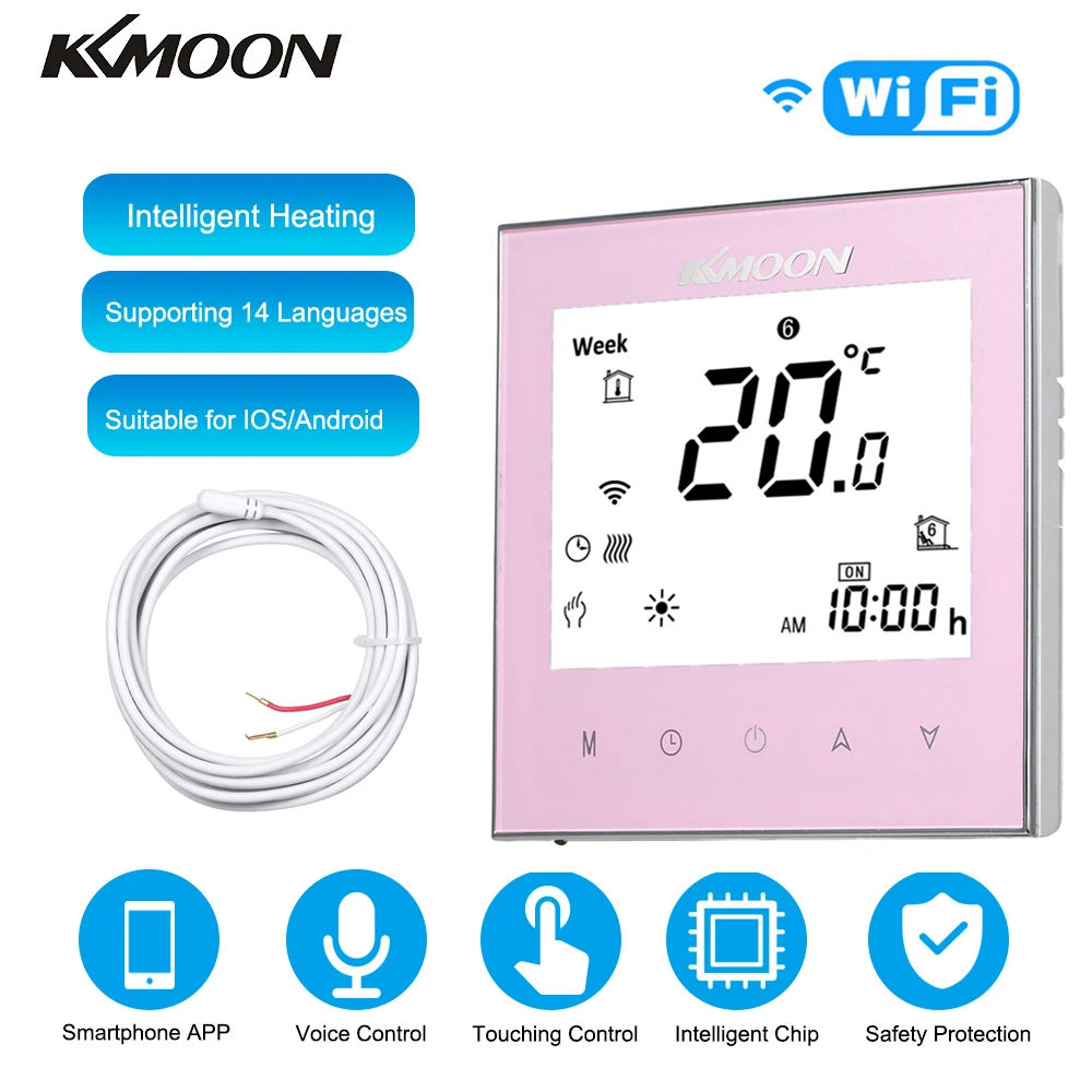 KKmoon цифровой WiFi термостат с подогревом для системы электрического отопления напольный датчик воздуха домашний комнатный регулятор температуры