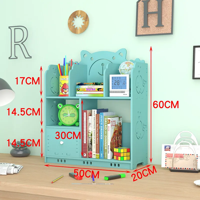 Настольная книжная полка маленькая креативная настольная для хранения книжный