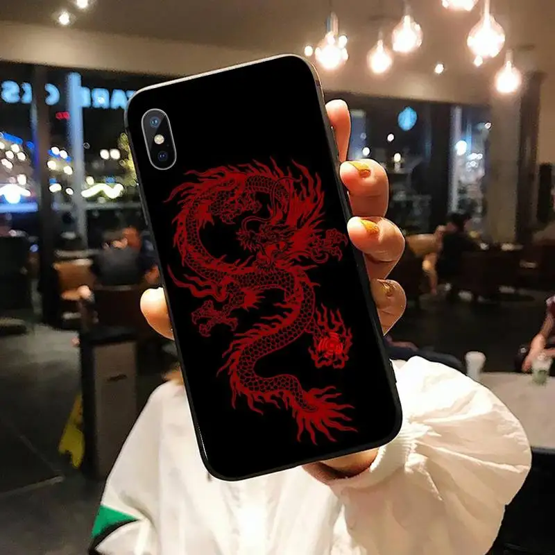 

Chinese Red Dragon art Phone Case for iPhone 11 12 pro XS MAX 8 7 6 6S Plus X 5S SE 2020 XR