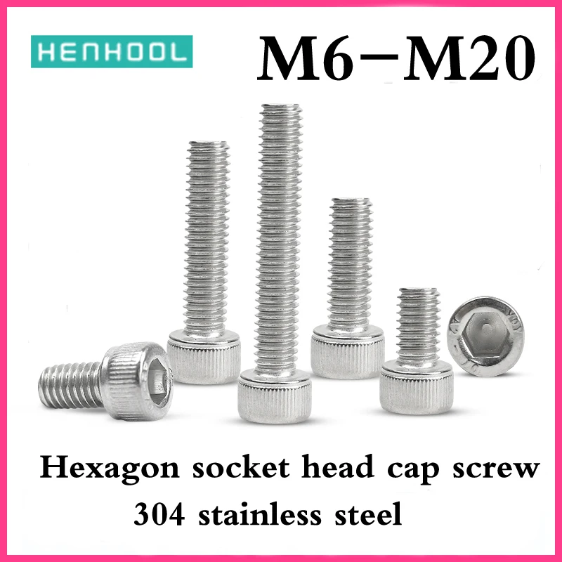 

DIN912 Hexagon socket head cap machine screws allen socket head Longer screws 304 stainless steel A2-70 M6M8M10M12M14M16M20