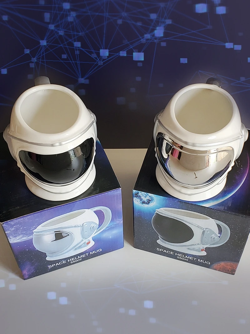 Creative 3D Astronaut Space Helmet Mug With Handgrip Spaceman Ceramic Office Home Tea Cup Water Drinking Tumbler cup | Дом и сад