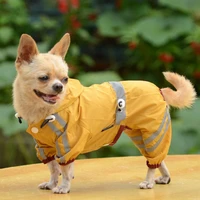 puppy pet dog cool raincoat glisten bar hoody waterproof rain lovely jackets coat apparel clothes reri889