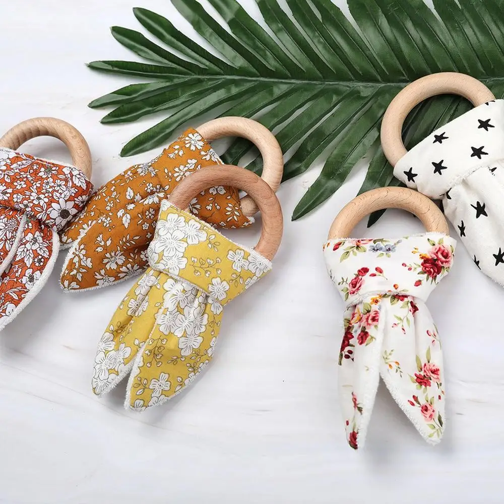

Wooden Baby Teething Rings Cute Animal Rattle Chewing Teething Infant Teether Toy Baby Tooth Care Products Wooden Making Crafts