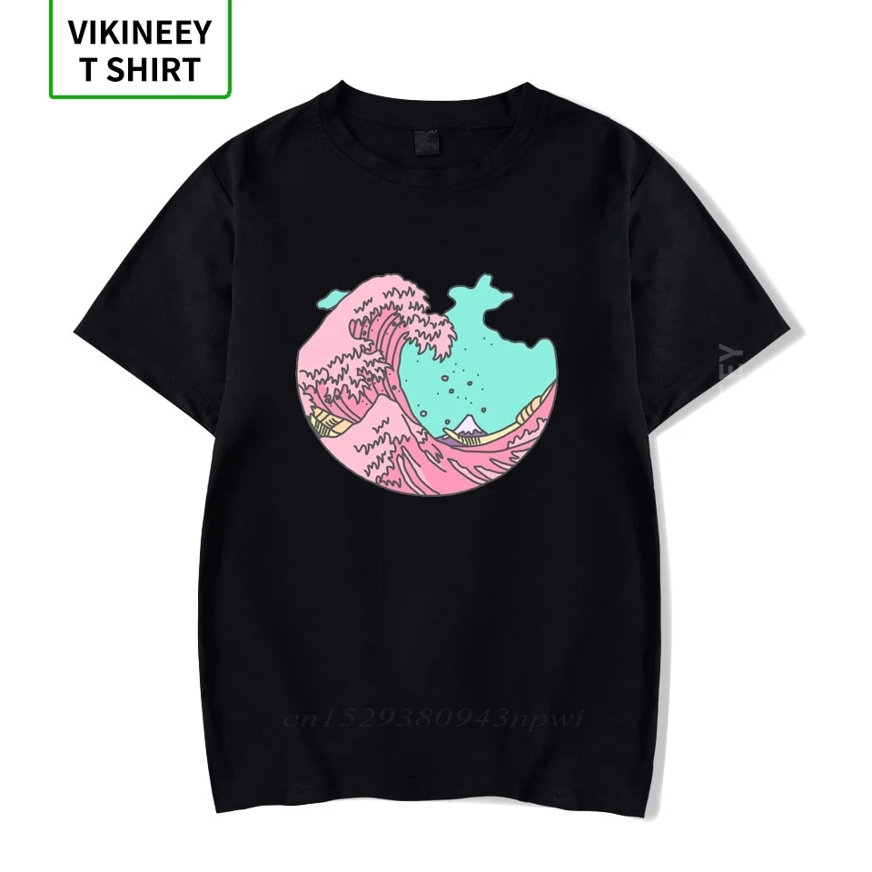Забавная японская Пастельная кавайная аниме футболка с мемом для серфинга пляжа
