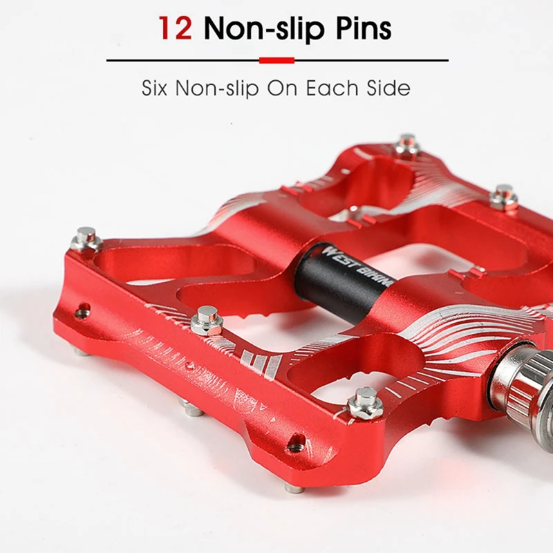 

WEST BIKING Flat Mountain BMX Bike Sealed Bearing Pedals-Large Bicycle Platform Pedals 9/16inch with Anti-Slip-Comfort