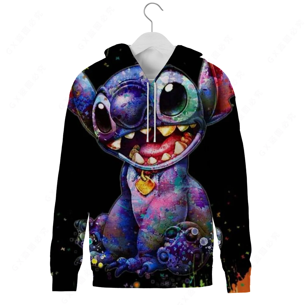 

Крутая осенне-зимняя уличная одежда с 3d принтом для мальчиков и девочек детская толстовка с капюшоном из мультфильма «Лило и Ститч» модная ...