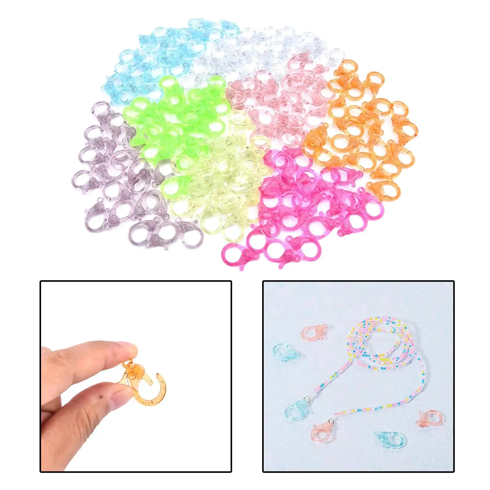 

100x застежка-карабин для изготовления ювелирных изделий, коннектор для брелоков