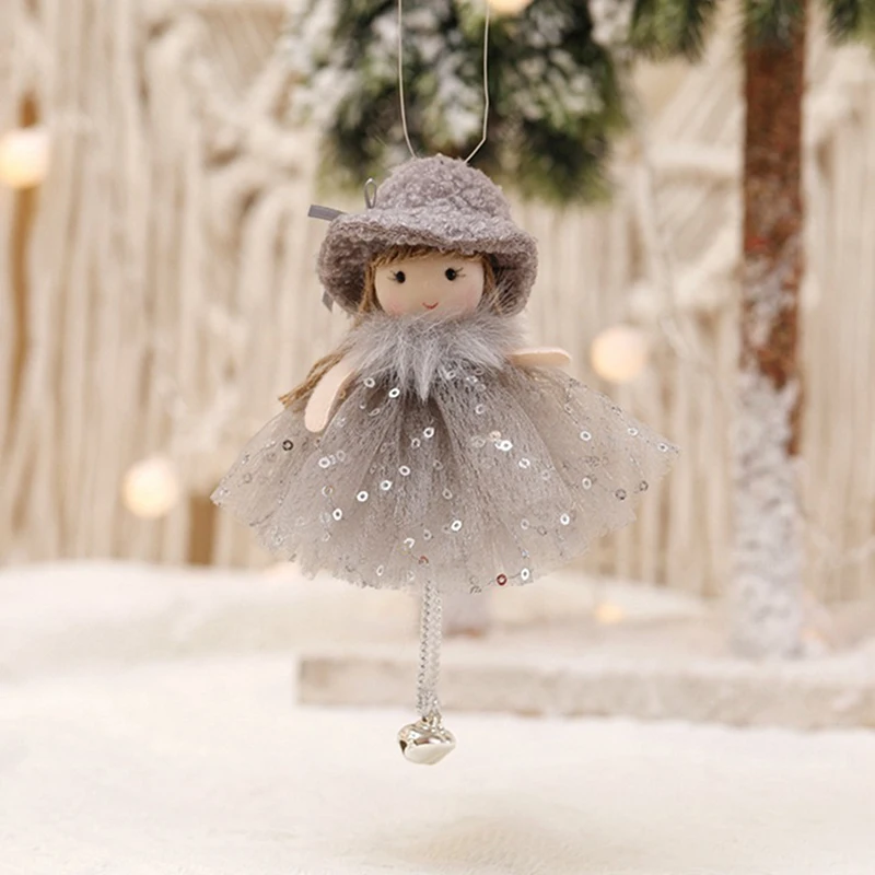 

1 PCS Christmas Ornament Angel Sequins Doll Pendant Xmas Tree Hanging Decoration