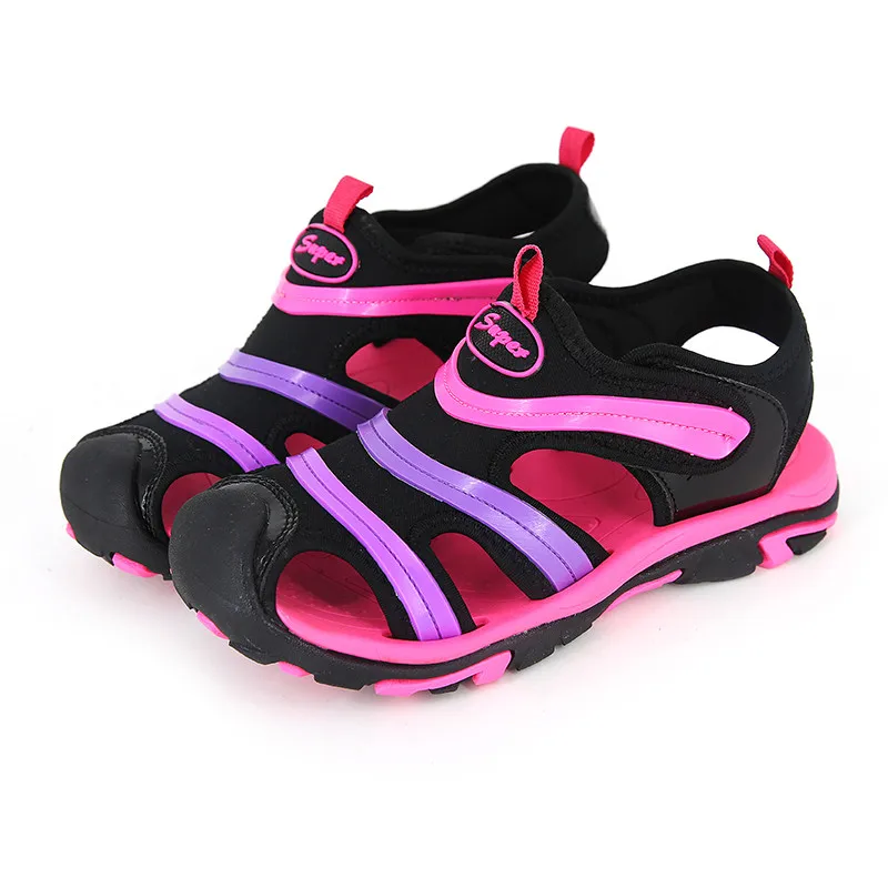 2020 Детская летняя обувь с вырезами на резиновой подошве Школьная Сандалии для