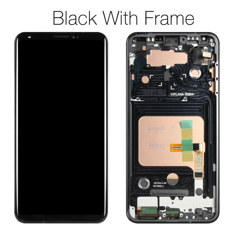 V30 With Frame Black 6,0 ''для LG V30 Plus H930 ЖК-дисплей сенсорный экран матрица дигитайзер стекло с рамкой для LG V30 дисплей H932 H933 VS996 US998 - Цвет: V30 With Frame Black