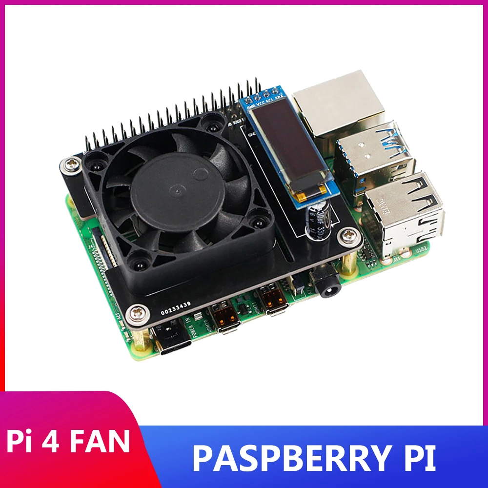 

Двухвентиляторный модуль ITINIT R47 Raspberry Pi 4 Mode B GPIO с сисветодиодный светильник кой, удлинительная плата, охлаждающий вентилятор, радиатор