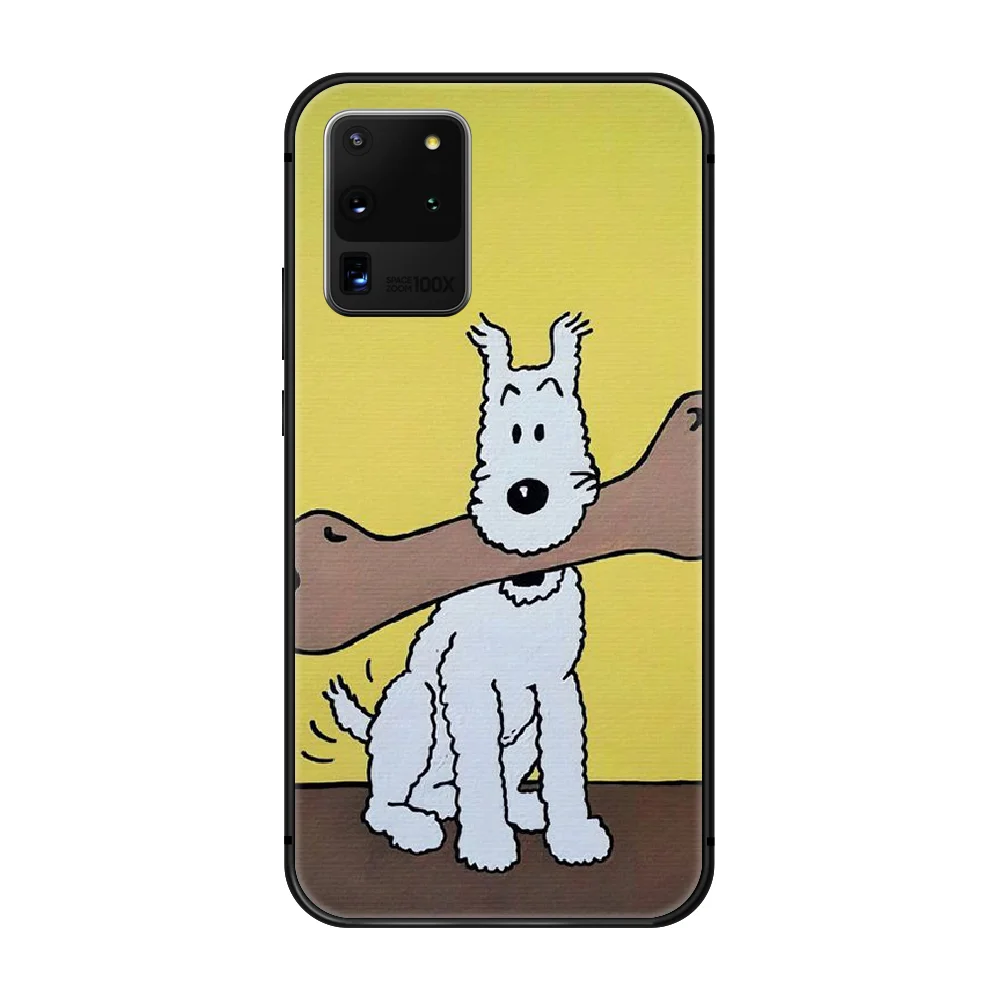 

Tintin Ddark Illustration Phone Case cover hull For SamSung Galaxy S 6 7 8 9 10 20 Plus Edge E 5G Lite Ultra black back painting