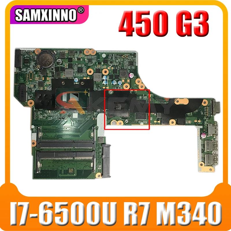 

Akemy для процессора DA0X63MB6H1. Материнская плата для ноутбука Hp ProBook 450 G3 470 G3 I7.6500U R7 M340 2G GPU