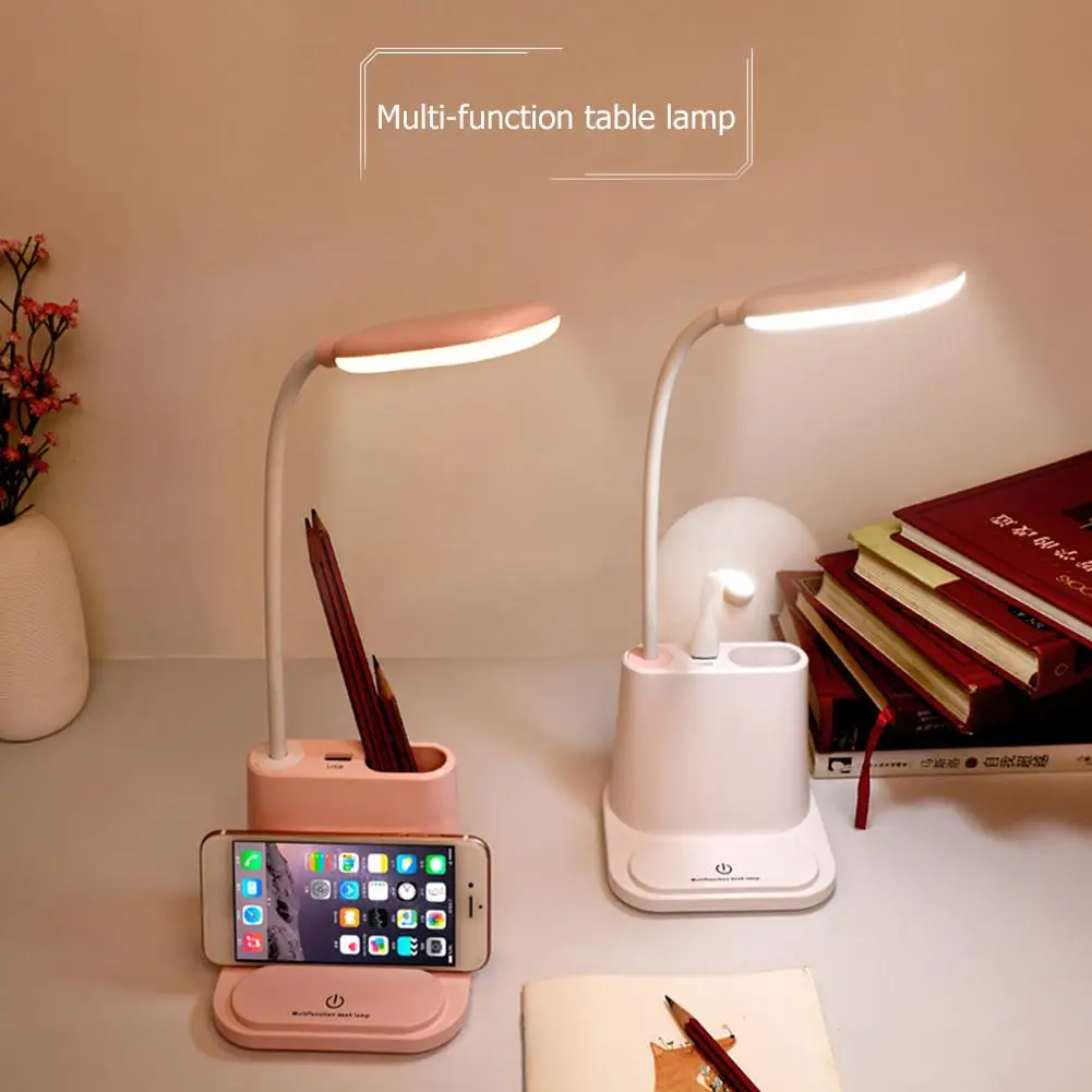 

Многофункциональная светодиодсветодиодный сенсорная настольная лампа, USB-зарядка, Настольный светильник для спальни, лампа для чтения с ве...