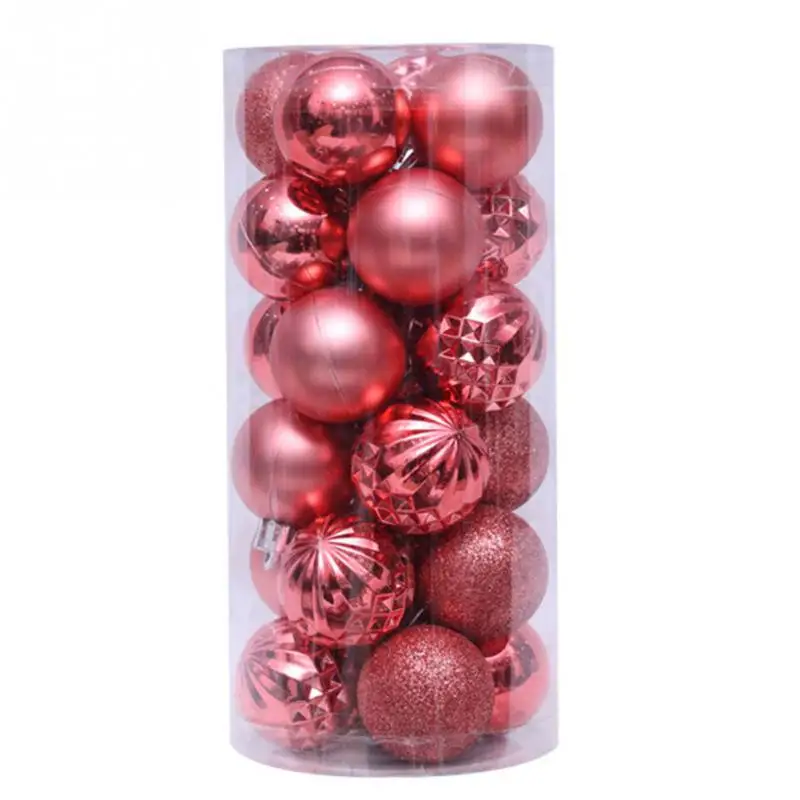 24pcs 4cm C 30 шт дерево декор расписные Рождественские шары ремесла домашний праздник фестиваль свадебный орнамент вечерние Подвески маленькие DIY#734 - Цвет: 24pcs 4cm C