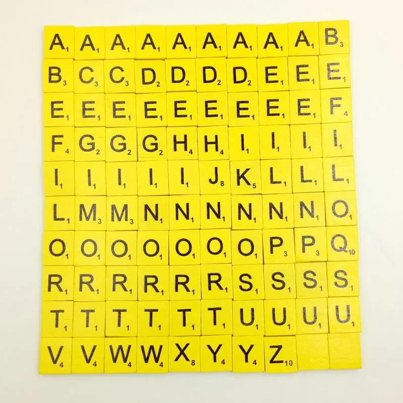 

100 Wooden Scrabble Tiles Black Letters Numbers For Crafts Wood Alphabets