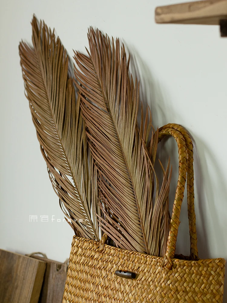 

1pcs Natural Dry Branches Soft Decoration Scene Layout Dry Branches Retro Flower Arrangement with Dry Leaves Sago Cycas Branches