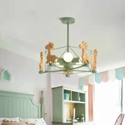 Скандинавская современная простая люстра в виде жирафа для мальчиков и девочек