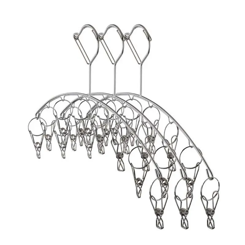 Дуговая ветрозащитная Вешалка из нержавеющей стали 20 зажимов сушилка для белья