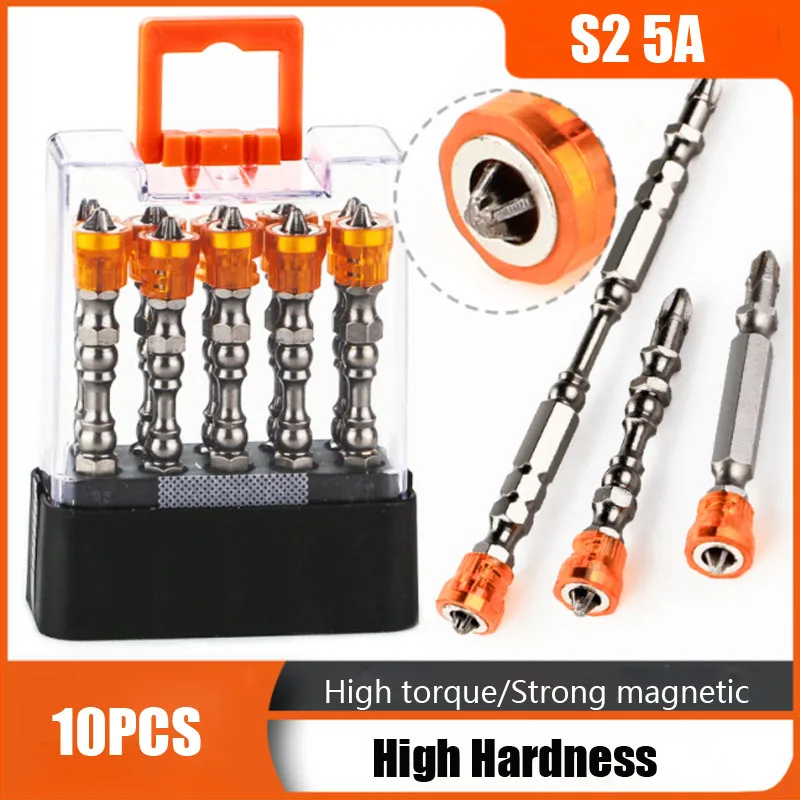 

Double Head Magnetic PH2 Phillips Screwdriver Bit Set 1/4" 6.35mm Hex Shank Electric Magnetic Coil Screw Driver Bits Kit Tools