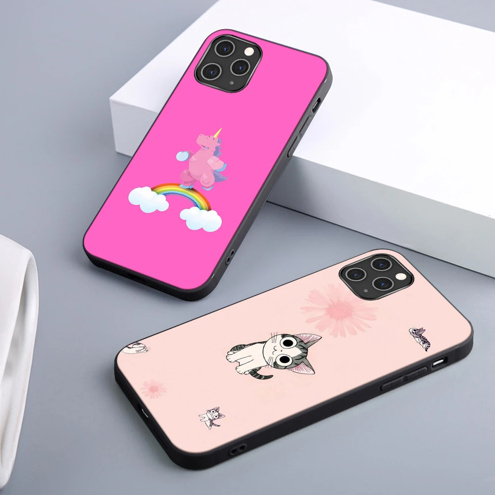 

Pig Deer Unicorn Case For iPhone 12 11 Pro Max Mini Cover for iPhone X XR XS MAX 7 8 6 6S Plus 5S SE 2020 Soft TPU Phone Fundas