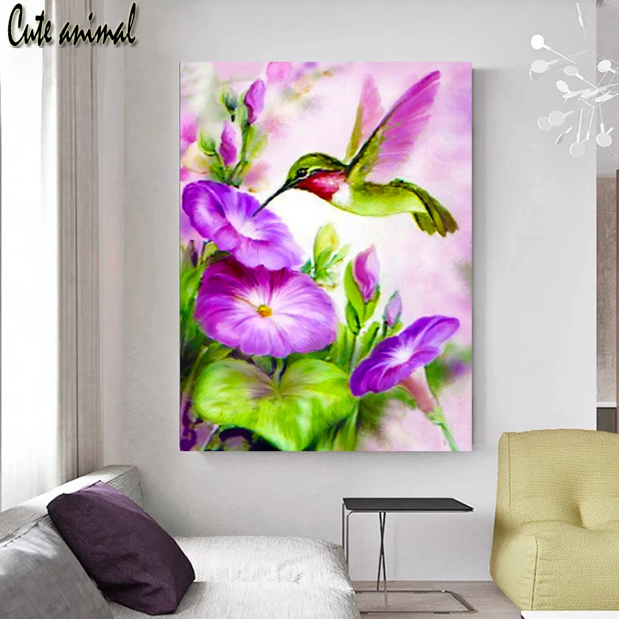 5D алмазная живопись фиолетовые цветы вышивка сделай сам полная выкладка мозаика