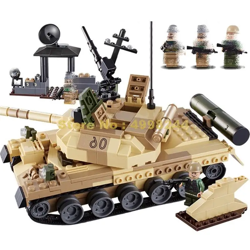 8021 372 Шт Военный t-62 танк 3 фигурки строительный блок кирпичи игрушка