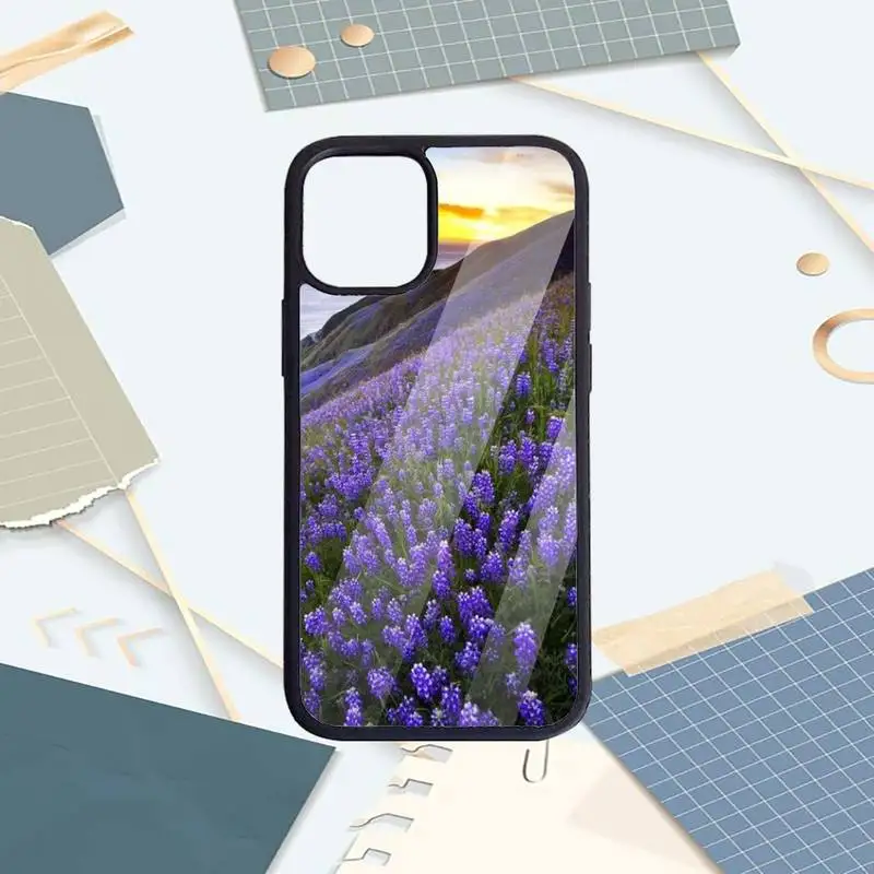 

Romantic simple lavender Purple flowers Phone Case PC for iPhone 11 12 pro XS MAX 8 7 6 6S Plus X 5S SE 2020 XR funda