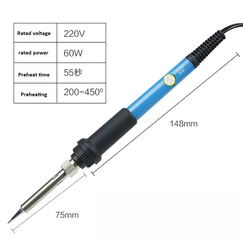 60W 110V 220V Electric Soldering Iron Adjustable Temperature Welding Solder Rework Station Heat Pencil Repair Tool | Инструменты
