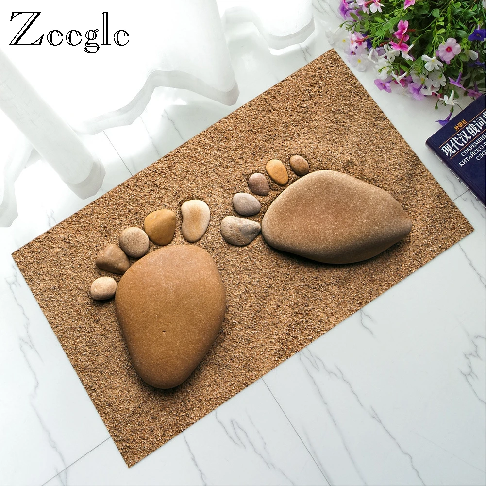 Zeegle 3D камень печатных Ванная комната коврик Кухня анти скольжения ковры коврики