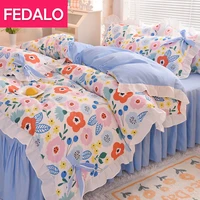 princess style bed four piece set korean bedding quilt cover three piece bowknot quilt cover girl style four piece bedroom set
