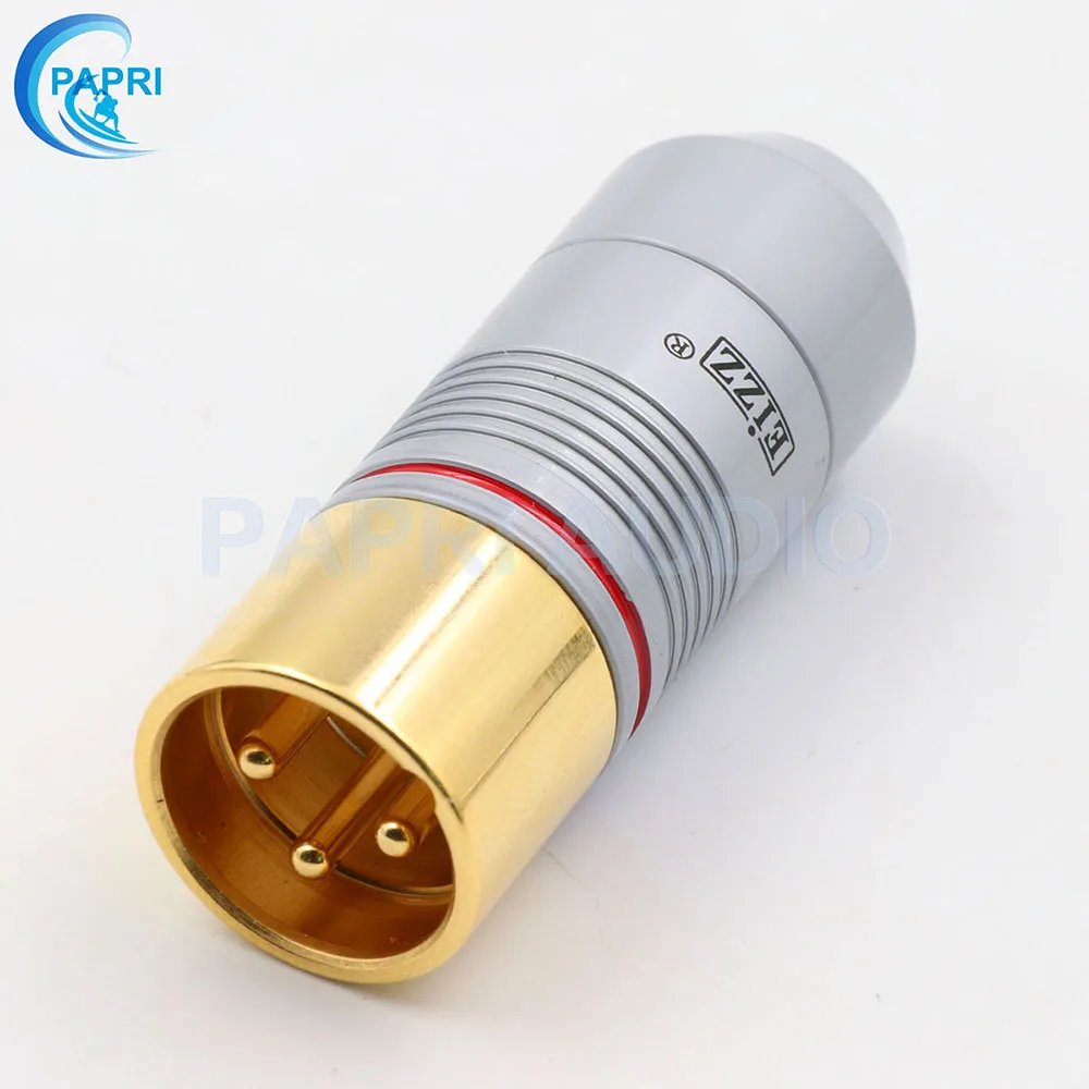 EIZZ 2 шт. Tellurium медь 3 булавки Мужской Женский XLR разъем MIC змея 24 К золото Платиновое покрытие аудио усилитель микрофонный кабель Jack