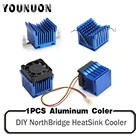 Алюминиевый радиатор Northbridge для ПК, 1 шт., радиатор с синим радиатором сделай сам, 4 см, 40 мм, 4010, 4020, вентилятор для охлаждения ПК, чехол для компьютера