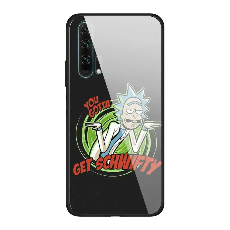 

Funny Rick Cartoon Morty Glass Phone Case Back Shell For Huawei P20 Pro P30 Lite Mate 9 10 20 Pro Nova 3i 5 3E Cover Accessories