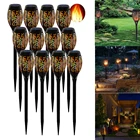 12 светодиодов33 светодиода на солнечной батарее, мерцающее пламя, IP65, водонепроницаемая уличная лампа на солнечной батарее, освещение для дорожек, двора, сада, фонарик, прожектор