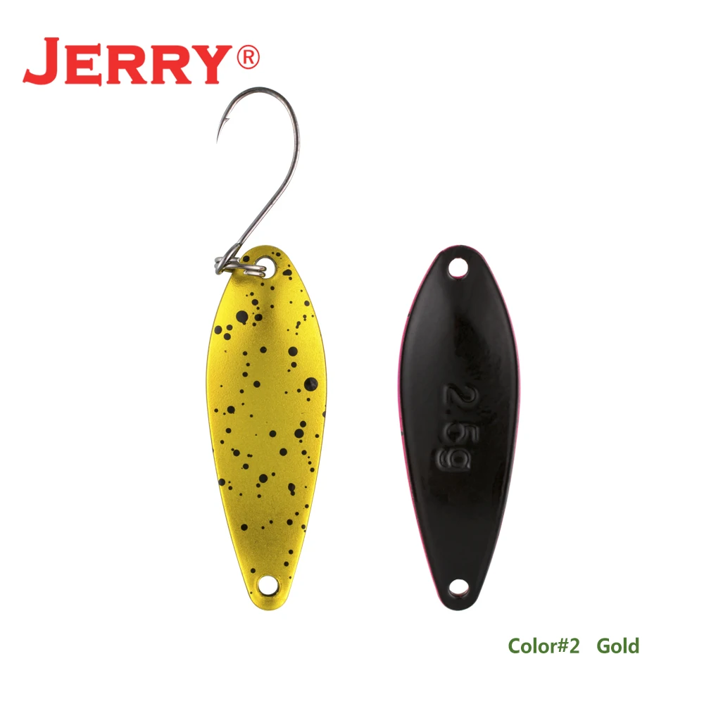 Jerry 1 шт., латунные рыболовные ложки pesca, яркие цвета, высокое качество, безделушки, форель, ложка, рыболовные приманки - Цвет: gold
