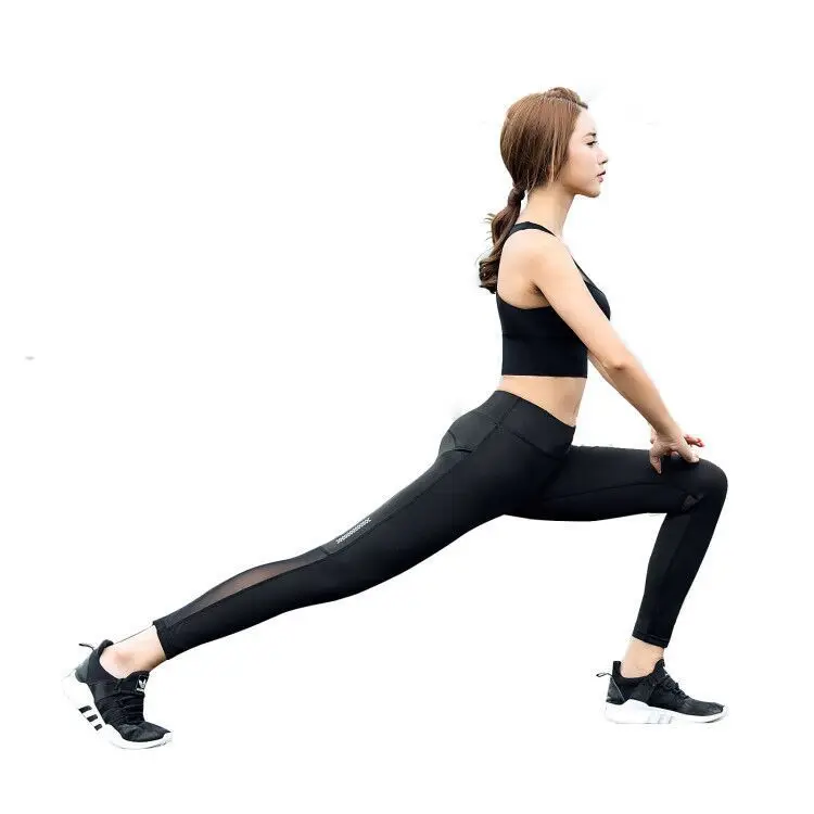 Sexy Outer Wear Running Quick-drying 7-point Tights Fashion High Waist Hip-lifting Yoga Fitness Pants Women Nine-point Sweatpant | Женская
