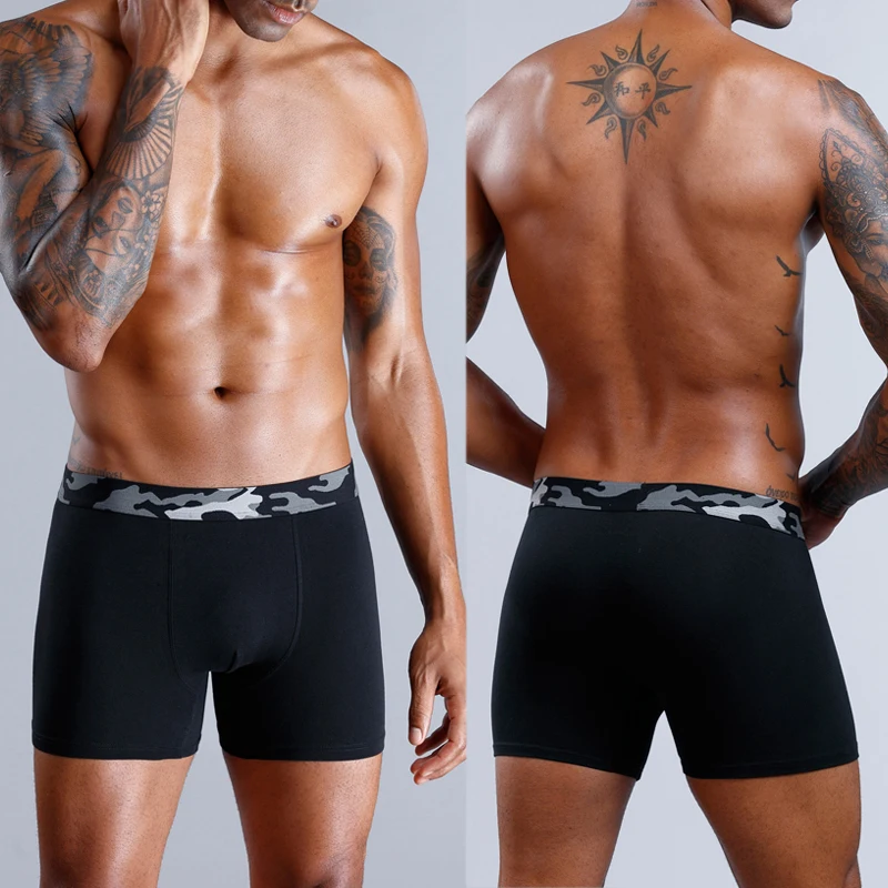 4Pcs Men's Panties Print Cotton Boxer Sexy Man Boxers Lots Male Boxershorts Set Family Underpants Gay Underwear Shorts Brands