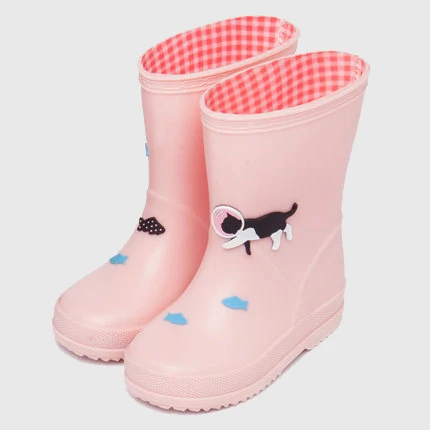 Cat Pink DRIPDROP Детские резиновые сапоги | Сапоги для девочек | Ботинки для мальчиков | Модные водонепроницаемые ботинки | Детская обувь | Нескользящая обувь без застежки - Цвет: Cat Pink
