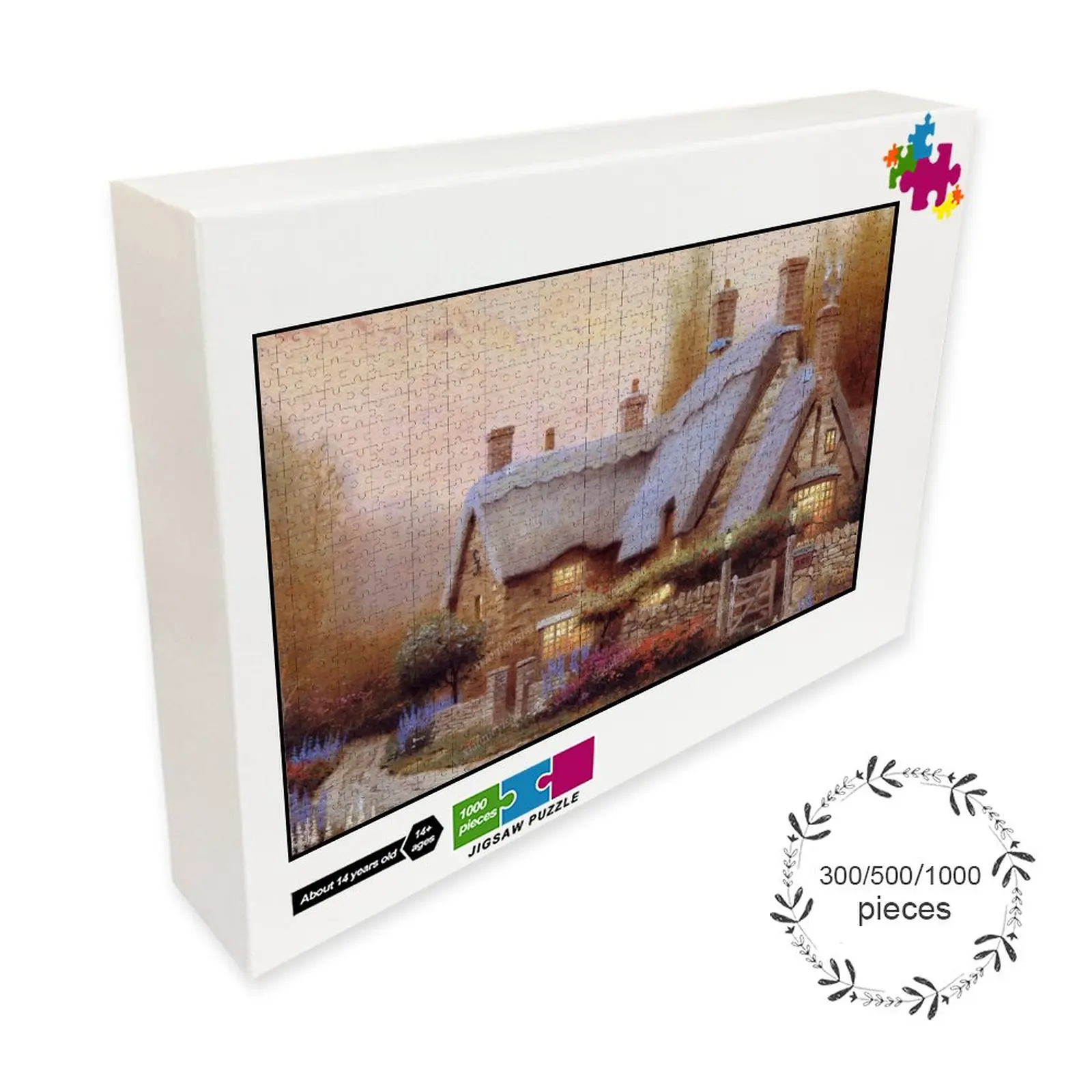 

House Wooden Puzzle 300 500 1000 Pieces Puzzle Family Game Gift Toy Comics Challenging Wall Decoration