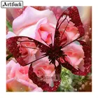 Новое поступление 5D алмазная Картина Бабочка Розовая роза полная квадратная дрель Алмазная вышивка мозаика украшение для дома живопись цветы