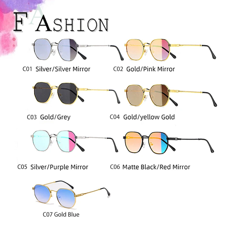 Солнцезащитные очки HBK в металлической квадратной оправе UV400 для мужчин и женщин