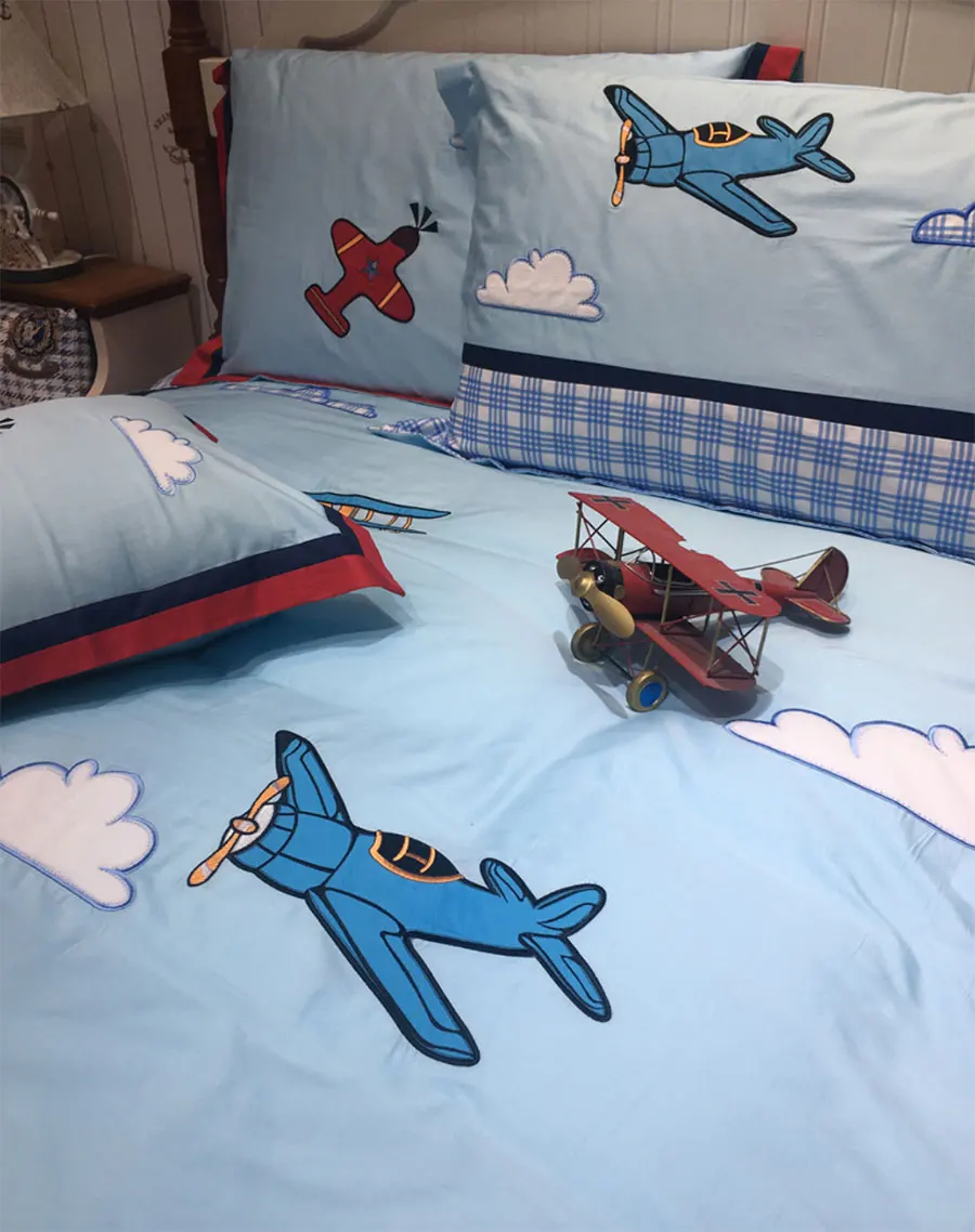 

Cute blue cartoon bedding set teen child kid,full queen king cotton single double home textile bedsheet pillow case duvet cover