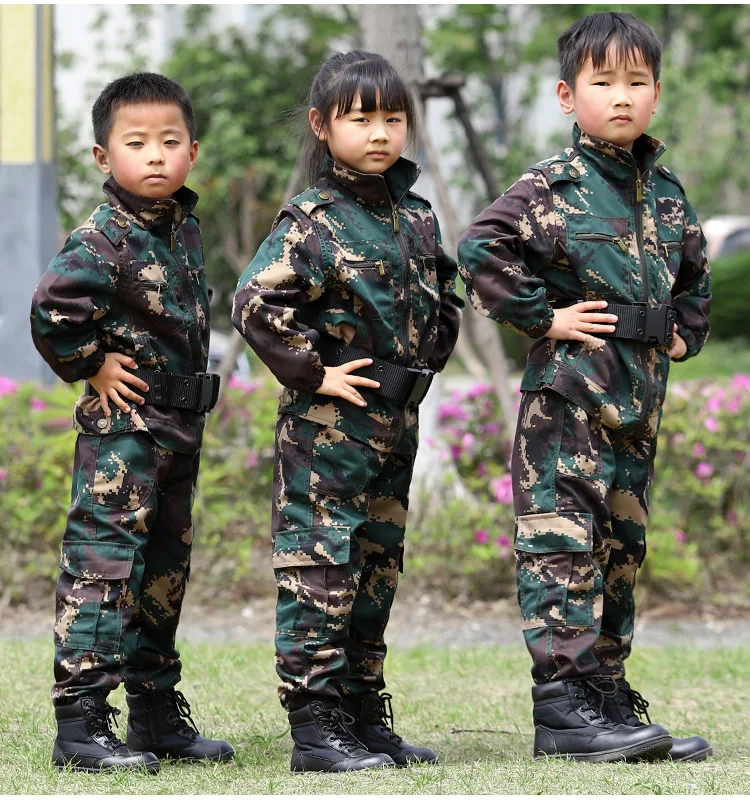 Детский Камуфляжный костюм военная униформа для мальчиков и девочек одежда