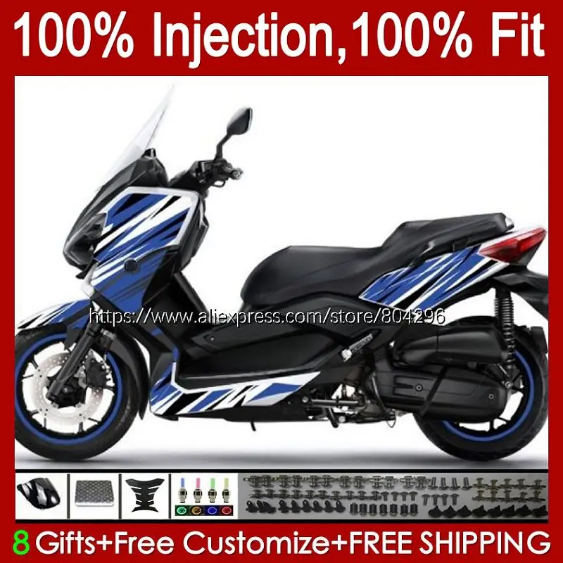 

T-MAX500 For YAMAHA MAX 500 MAX-500 T TMAX500 130No.50 MAX500 08 09 10 11 TMAX XP500 2008 2009 2010 2011 White blue hot Fairings