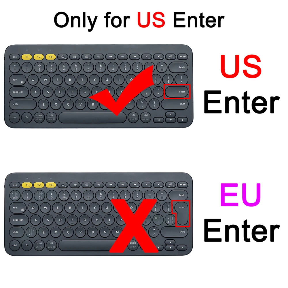 

K380 Keyboard Cover for Logitech K380 for Logi Wireless Clear Black Silicone Film TPU Protector Skin Case Shell English Korea