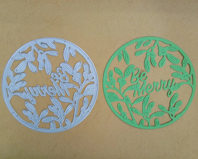 Be Merry Circle листочки для резки металла трафарет Сделай Сам бумага карточка альбом